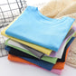 T-shirt blanc à manches mi-longues pour garçons et filles