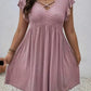 Women's Jacquard Ruffle Sleeve V-neck Dress