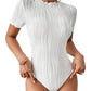 Women's Short-sleeved Corrugated Texture Jumpsuit