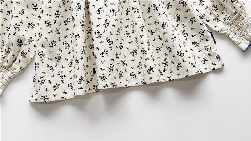 Lace Collar Floral Western Baby Doll Long-sleeved Shirt
