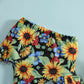 Girls' Flower Print Front Tied Spaghetti-strap Split Two-piece Suit Swimsuit