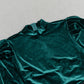 Robe en velours ajourée à manches longues et bulles