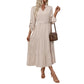 Simple Elegant Long Sleeve Solid Color Dress