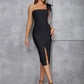 Sleeveless One-shoulder Tight Niche Split Bandage One-piece Dress