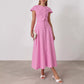Cotton High Waist V-neck Dress Suit