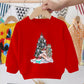 Pull pour enfant imprimé Père Noël, bonhomme de neige, élan