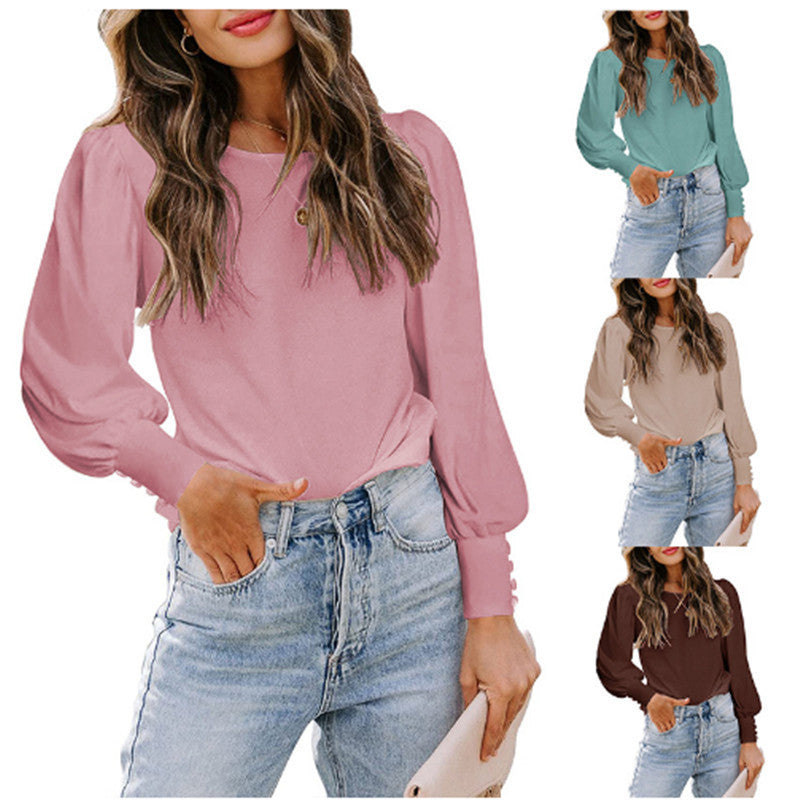Women's Round Neck Loose Casual Shirt