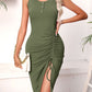 Drawstring Wrap Short Sheath Dress Women