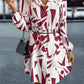 Shirt Collar Single-breasted Printed Long Sleeve Loose Casual Dress