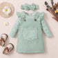 Girls Pit Strip Print Suspender Skirt Suit