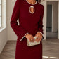 French-style Chic Elegant Solid-color Slim-fit Dress