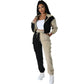 Fashion Double Mixed Color Hooded Autumn Suit