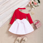Bow Ruffled Dress Two-piece Set