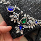Diamond Blue And Fruit Collar Short Tweed Coat Short Skirt