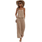 Women's Solid Color Casual Camisole Vest Set