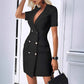 New Solid-color Short-sleeve Blazer-style Fashionable Casual Dress