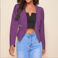 Long Sleeve Cardigan Zipper Pocket Jacket Top Small Suit
