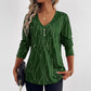 Casual Button Geometric Printed Long-sleeved T-shirt