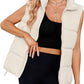 Gilet sans manches en coton rembourré thermique à col montant pour femme