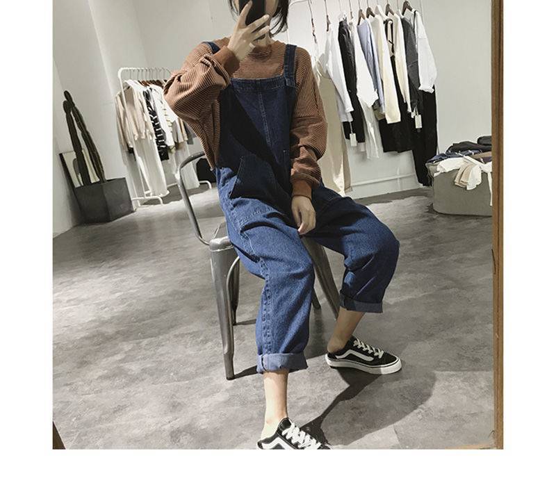 Women's High-waist Straight-leg Soft Denim Overalls