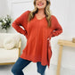 Pull ample à manches longues pour femme, design cousu sur le devant