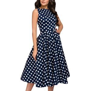 Women's Clothing Retro Sleeveless Large Swing Temperament Polka Dot Dress
