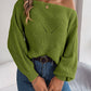 Pull décontracté à manches lanternes et col rond