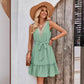 V-neck Sleeveless Lace Waist Dress
