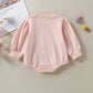 Pink Thread Long-sleeved Printed Romper