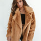 Plush Lapel Woolen Coat Women