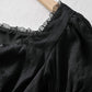 New Style Square Collar Lace Lantern Sleeve Short Shirt