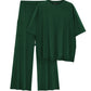 Casual Short Sleeve Pullover Top Wide Leg Pants Casual Suit