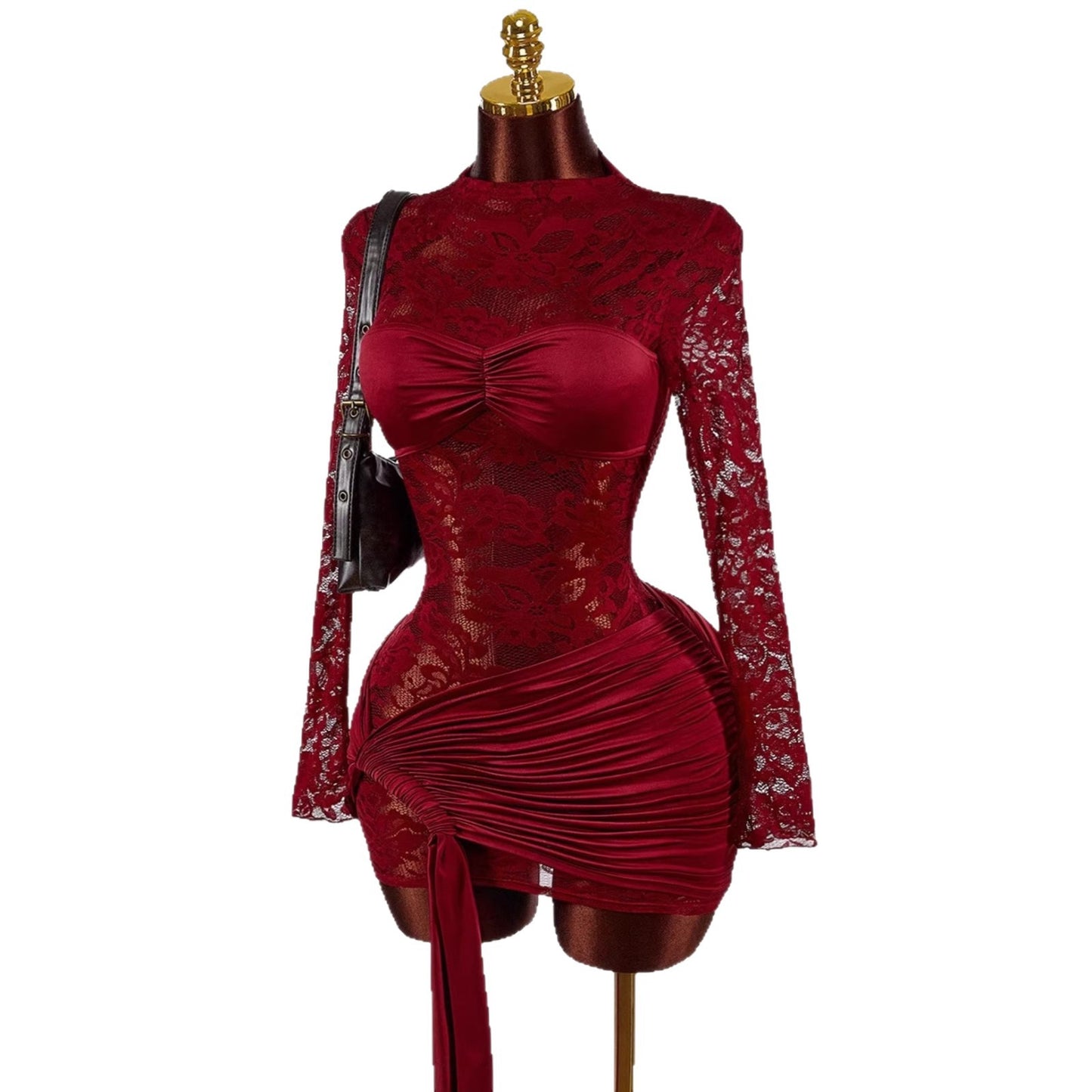 New Stylish Lace Hollow-out Sheer Dress For International Trade