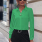 Commuter Women's Shirt Versatile Simple Solid Color Long Sleeve Mid-length Plus Size