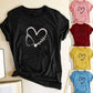 T-shirt décontracté à col rond et manches courtes pour femme, motif cœur d'infirmière, grande taille