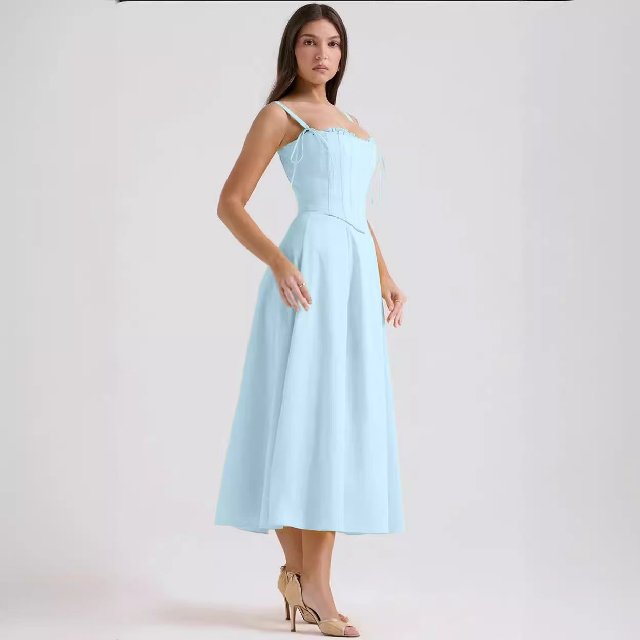 Solid Color Sleeveless Sleeveless Split Tube Top Dress Sling Top Suit