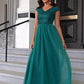 Women's Contrast Color Sequined Mesh Cloth Cover Formal Dress