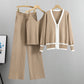 Cardigan Sling Wide-leg Pants Three-piece Suit