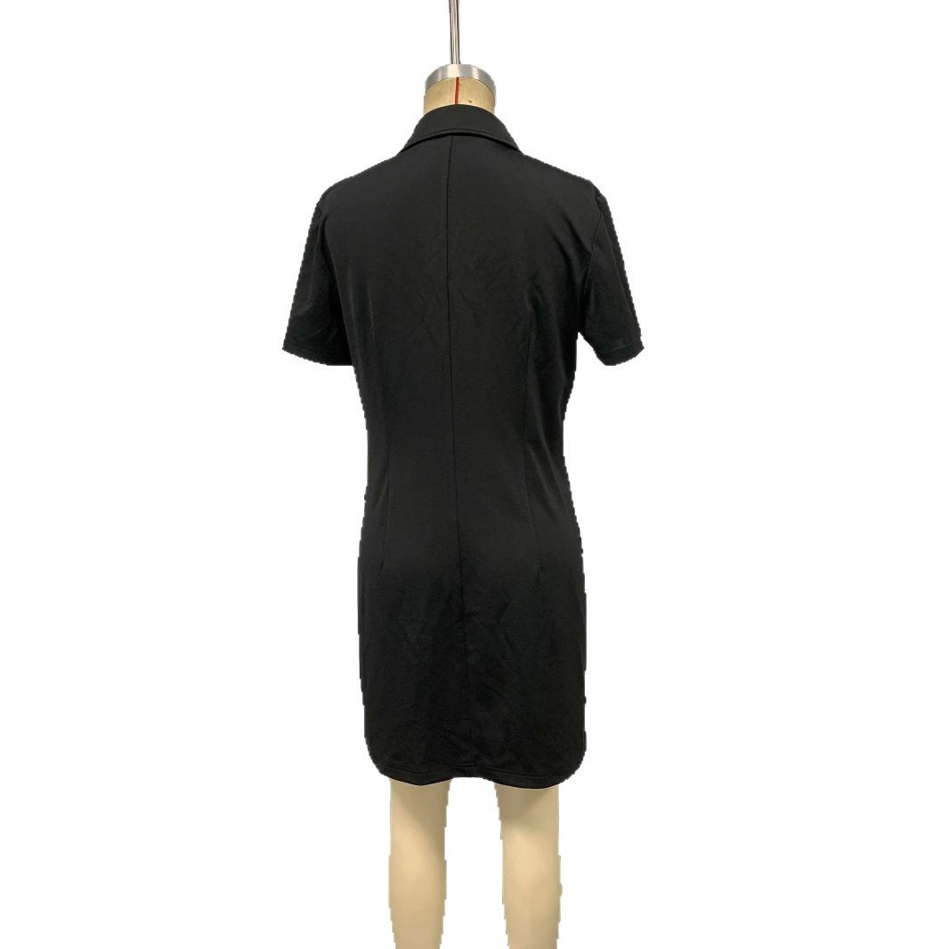 New Solid-color Short-sleeve Blazer-style Fashionable Casual Dress