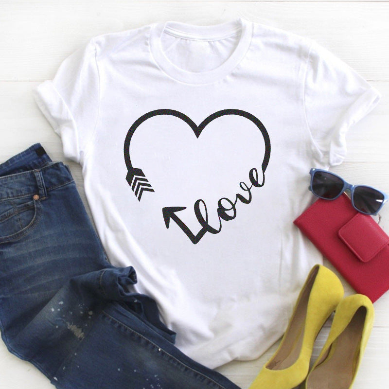 Personalized English Letters Couple Men's And Women's T-shirts
