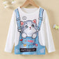 Haut à manches longues pour petite fille, motif chaton mignon, cadeau pour enfants, fête