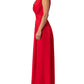 Solid Color And V-neck High Waist Wide Leg Jumpsuit