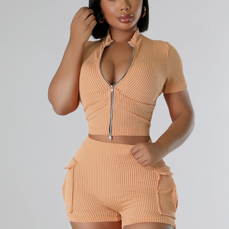 Fashion Two-way Zipper Casual Suit