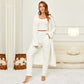 Half-velvet Pajama Three-piece Set Soft And Cozy Homewear
