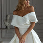White Satin Wedding Dress Summer One-shoulder Slim Slimming Tail Dress