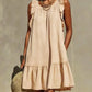 New Stylish Casual Loose Round-Neck Sleeveless Ruffle-Trim Dress