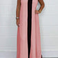 Casual Loose Contrast Color V-neck Sleeveless Long Dress