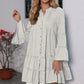 Printing Gilded Pleated Bell Sleeve Loose Dress