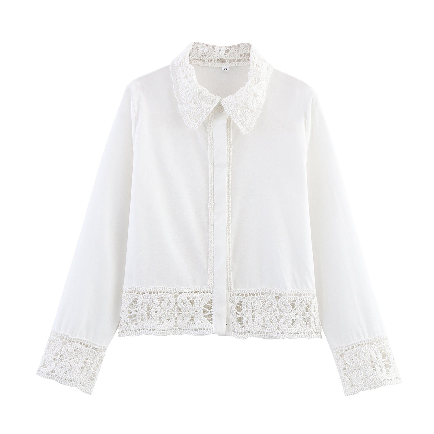 New Detail Shirt Crocheted Detail Casual Shorts Suit Women's