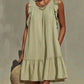 New Stylish Casual Loose Round-Neck Sleeveless Ruffle-Trim Dress